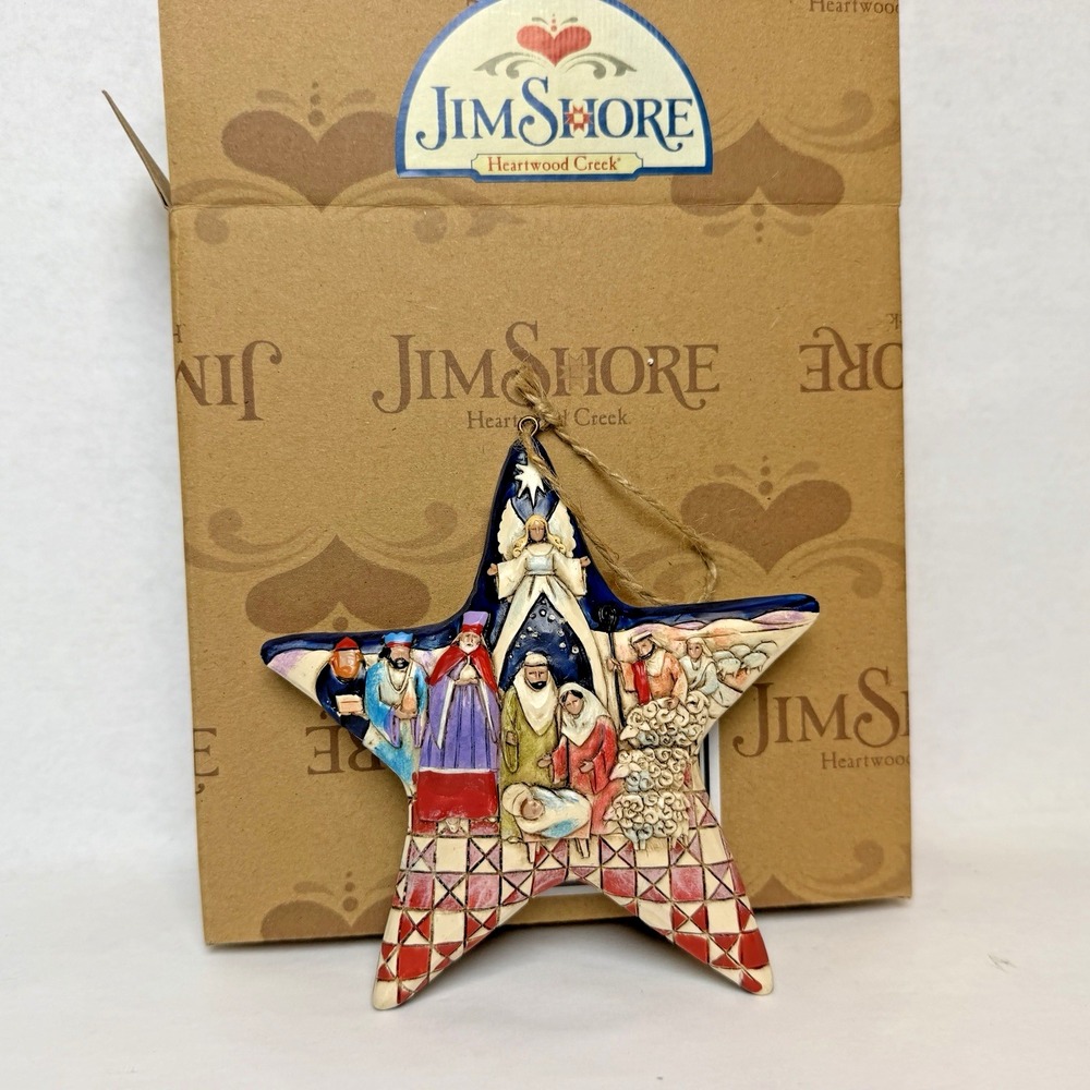 Jim Shore Nativity Star Hanging Ornament Heartwood Creek Christmas w/ Box